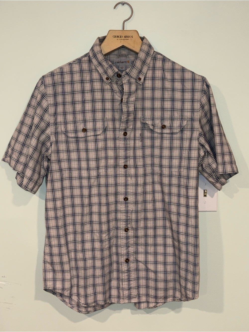 Carhartt Short-Sleeve Plaid Button-Down Shirt